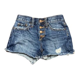 Old Navy Denim Distressed Button Up Jean Shorts